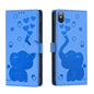 Cartoon Elephant Embossed Leather Phone Case, For iPhone 11, For iPhone 11 Pro, For iPhone X / XS, For iPhone XR