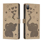 Cartoon Elephant Embossed Leather Phone Case, For iPhone 11, For iPhone 11 Pro, For iPhone X / XS, For iPhone XR