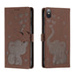 Cartoon Elephant Embossed Leather Phone Case, For iPhone XS Max, For iPhone 8 Plus / 7 Plus