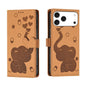 Cartoon Elephant Embossed Leather Phone Case, For iPhone 18 Pro / 17 Pro, For iPhone 18 Pro Max / 17 Pro Max, For iPhone 17, For iPhone 17 Air