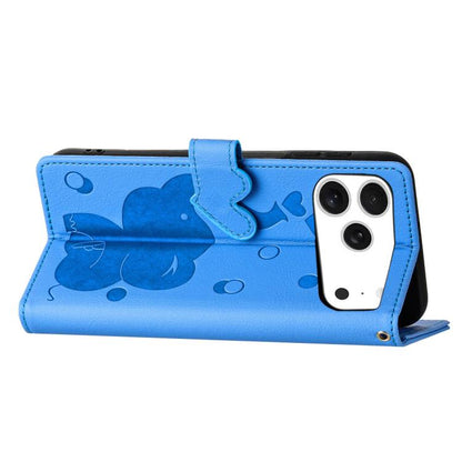 Cartoon Elephant Embossed Leather Phone Case, For iPhone 18 Pro / 17 Pro, For iPhone 18 Pro Max / 17 Pro Max, For iPhone 17, For iPhone 17 Air