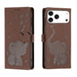 Cartoon Elephant Embossed Leather Phone Case, For iPhone 18 Pro / 17 Pro, For iPhone 18 Pro Max / 17 Pro Max, For iPhone 17, For iPhone 17 Air