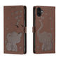 Cartoon Elephant Embossed Leather Phone Case, For iPhone 18 Pro / 17 Pro, For iPhone 18 Pro Max / 17 Pro Max, For iPhone 17, For iPhone 17 Air