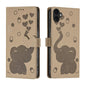Cartoon Elephant Embossed Leather Phone Case, For iPhone 18 Pro / 17 Pro, For iPhone 18 Pro Max / 17 Pro Max, For iPhone 17, For iPhone 17 Air