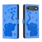 Cartoon Elephant Embossed Leather Phone Case, For iPhone 18 Pro / 17 Pro, For iPhone 18 Pro Max / 17 Pro Max, For iPhone 17, For iPhone 17 Air