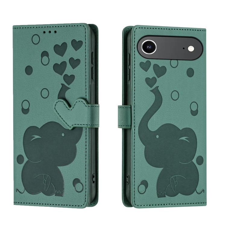 Cartoon Elephant Embossed Leather Phone Case, For iPhone 18 Pro / 17 Pro, For iPhone 18 Pro Max / 17 Pro Max, For iPhone 17, For iPhone 17 Air