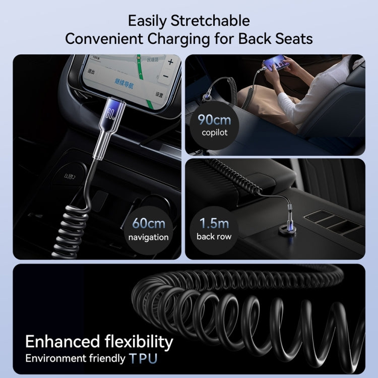 JOYROOM S-A43 60W USB-C / Type-C to USB-C / Type-C Coiled Fast Charging Data Cable, Type-C to Type-C