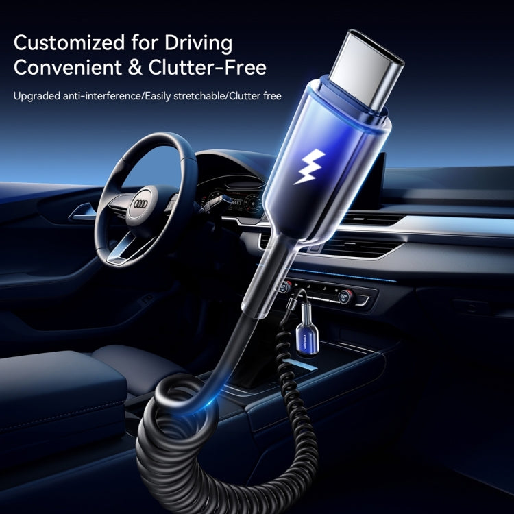 JOYROOM S-A43 3A USB to USB-C / Type-C Coiled Fast Charging Data Cable, USB to Type-C