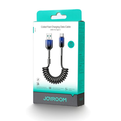JOYROOM S-A43 3A USB to USB-C / Type-C Coiled Fast Charging Data Cable, USB to Type-C