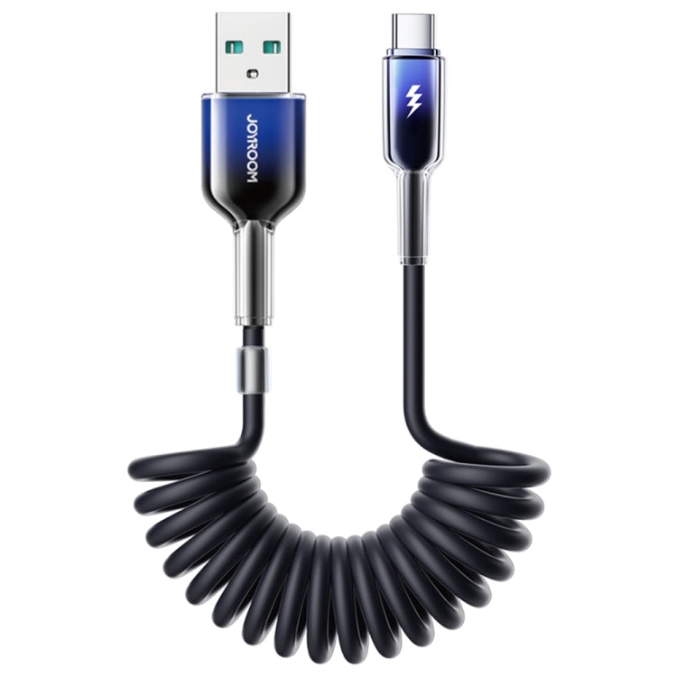 JOYROOM S-A43 3A USB to USB-C / Type-C Coiled Fast Charging Data Cable, USB to Type-C