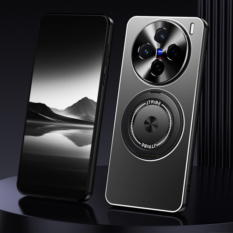 Rotating Holder Frosted Metal Phone Case, For vivo X200, For vivo X200 Pro, For vivo S19 Pro, For vivo S19, For vivo X100s Pro, For vivo X100s, For vivo X100 Ultra, For vivo X100 Pro