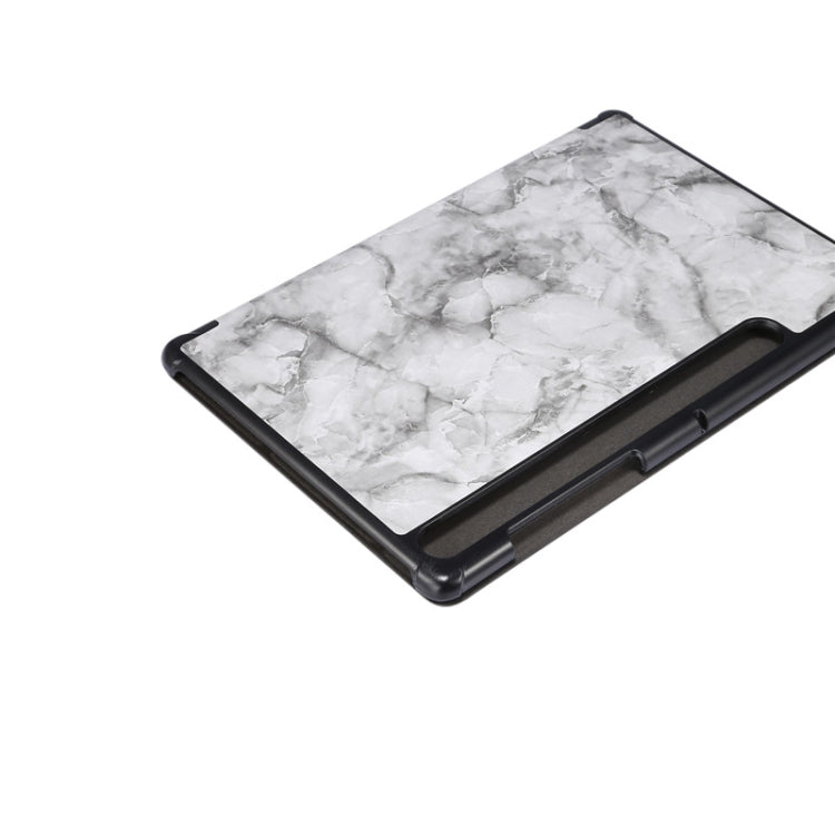 Marble Texture Pattern Horizontal Flip Leather Case, with Three-folding Holder & Sleep / Wake-up