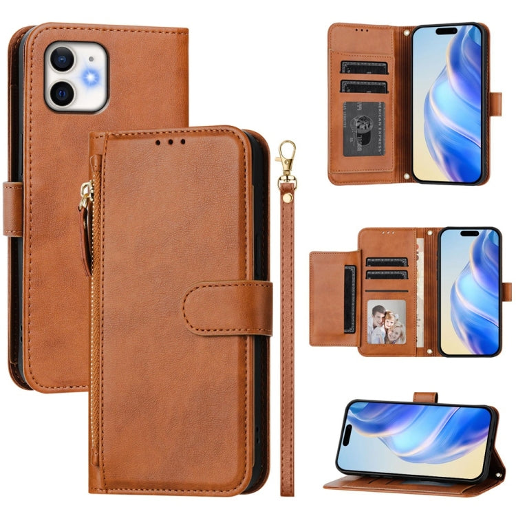 Multi-Card Slots Zipper Wallet Leather Phone Case
