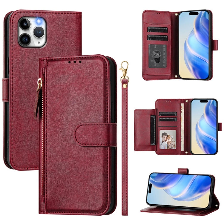 Multi-Card Slots Zipper Wallet Leather Phone Case, For iPhone 11 Pro Max, For iPhone 11, For iPhone 11 Pro, For iPhone X / XS