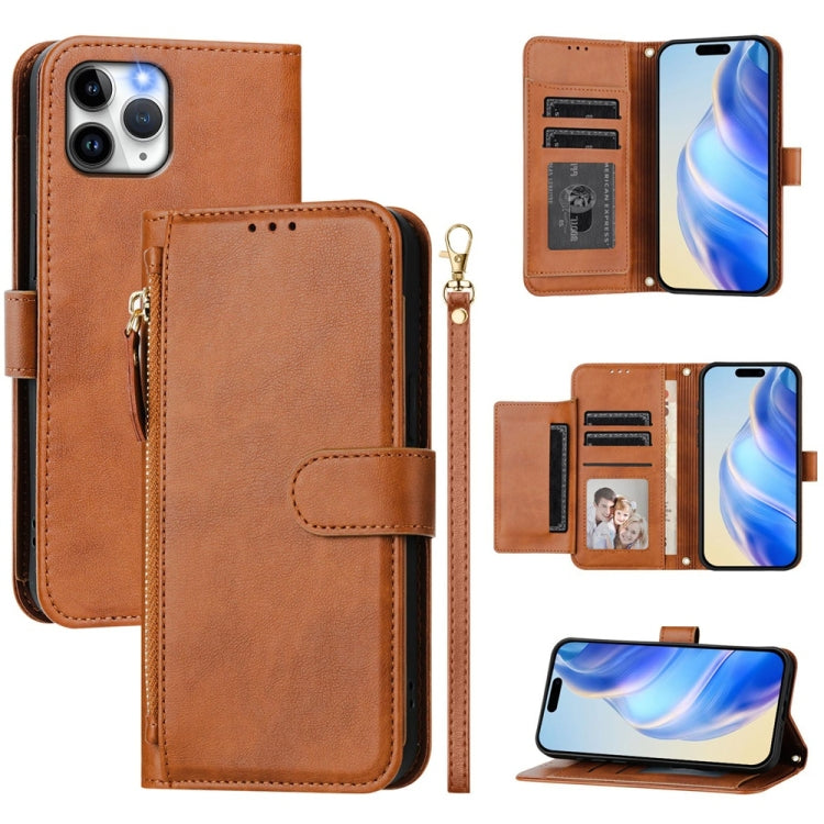 Multi-Card Slots Zipper Wallet Leather Phone Case, For iPhone 11 Pro Max, For iPhone 11, For iPhone 11 Pro, For iPhone X / XS