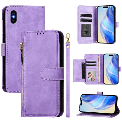 Multi-Card Slots Zipper Wallet Leather Phone Case