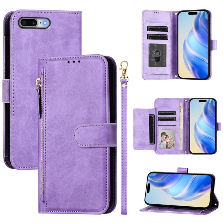 Multi-Card Slots Zipper Wallet Leather Phone Case