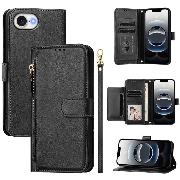 Multi-Card Slots Zipper Wallet Leather Phone Case
