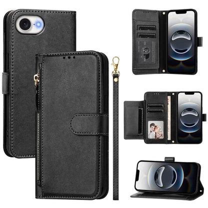 Multi-Card Slots Zipper Wallet Leather Phone Case, For iPhone 18 Pro / 17 Pro, For iPhone 18 Pro Max / 17 Pro Max, For iPhone 17e / 16e, For iPhone 17