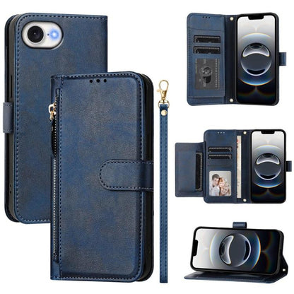 Multi-Card Slots Zipper Wallet Leather Phone Case, For iPhone 18 Pro / 17 Pro, For iPhone 18 Pro Max / 17 Pro Max, For iPhone 17e / 16e, For iPhone 17
