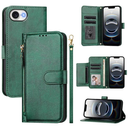 Multi-Card Slots Zipper Wallet Leather Phone Case, For iPhone 18 Pro / 17 Pro, For iPhone 18 Pro Max / 17 Pro Max, For iPhone 17e / 16e, For iPhone 17