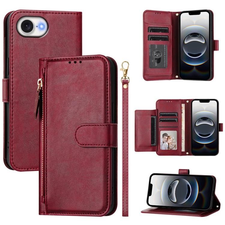 Multi-Card Slots Zipper Wallet Leather Phone Case