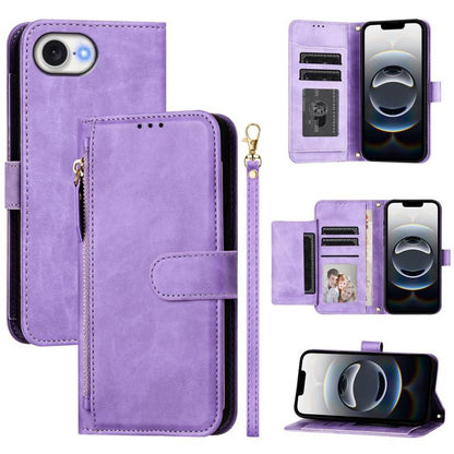 Multi-Card Slots Zipper Wallet Leather Phone Case, For iPhone 18 Pro / 17 Pro, For iPhone 18 Pro Max / 17 Pro Max, For iPhone 17e / 16e, For iPhone 17