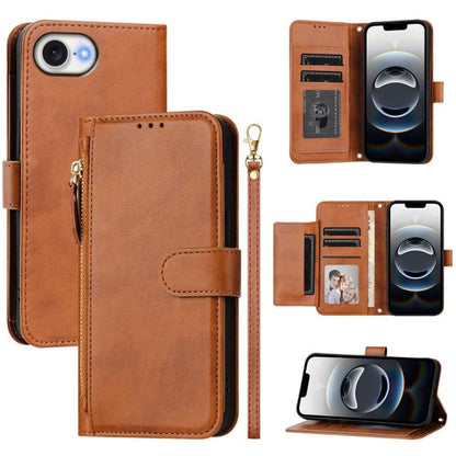 Multi-Card Slots Zipper Wallet Leather Phone Case, For iPhone 18 Pro / 17 Pro, For iPhone 18 Pro Max / 17 Pro Max, For iPhone 17e / 16e, For iPhone 17