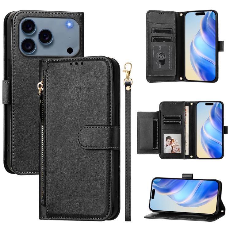 Multi-Card Slots Zipper Wallet Leather Phone Case