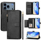 Multi-Card Slots Zipper Wallet Leather Phone Case