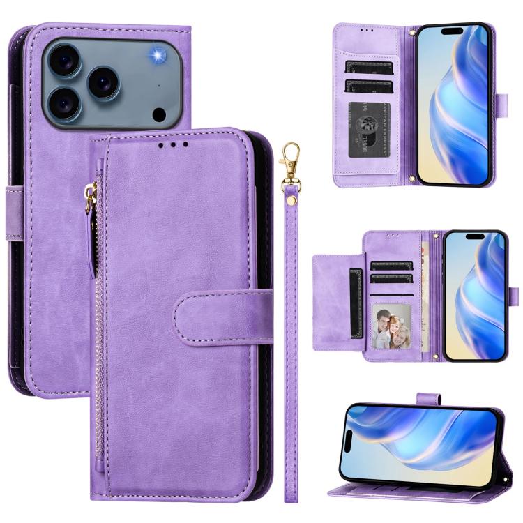 Multi-Card Slots Zipper Wallet Leather Phone Case