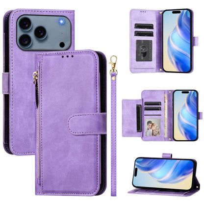 Multi-Card Slots Zipper Wallet Leather Phone Case