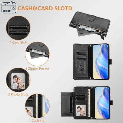 Multi-Card Slots Zipper Wallet Leather Phone Case, For iPhone 18 Pro / 17 Pro, For iPhone 18 Pro Max / 17 Pro Max, For iPhone 17e / 16e, For iPhone 17