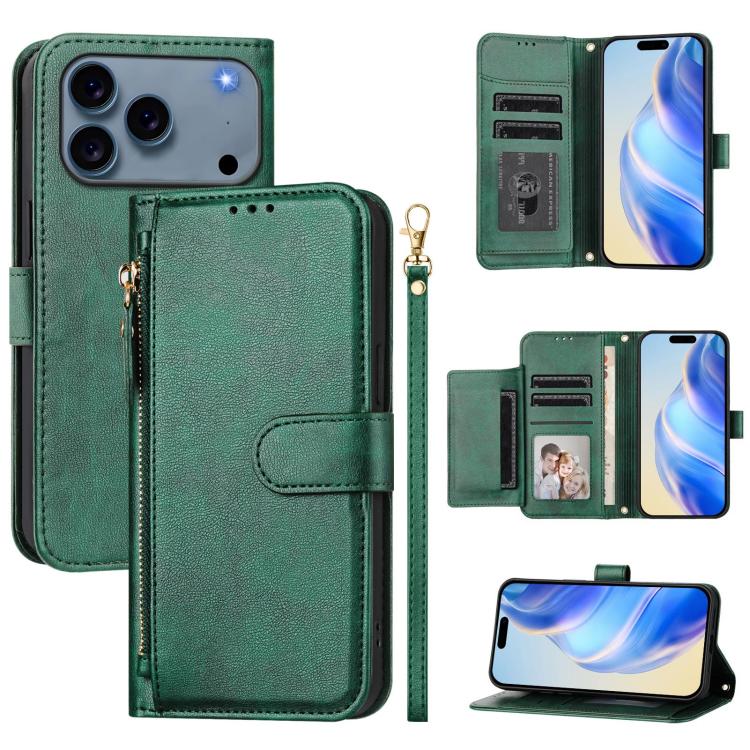 Multi-Card Slots Zipper Wallet Leather Phone Case