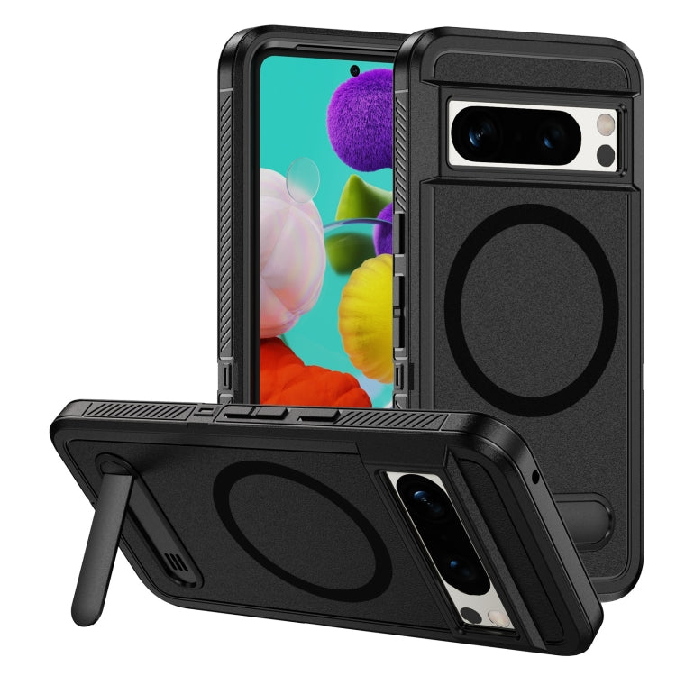 Guard MagSafe Holder Matte PC Hybrid TPU Phone Case, For Google Pixel 9 Pro, For Google Pixel 8a, For Google Pixel 8 Pro