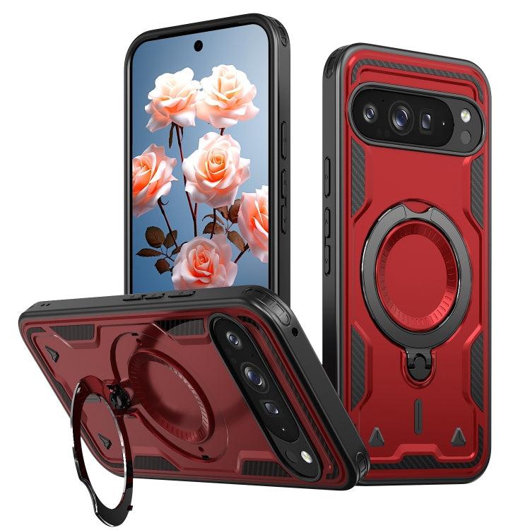 PC Hybrid TPU Armor MagSafe Ring Holder Phone Case, For Google Pixel 9 Pro XL, For Google Pixel 9 / 9 Pro