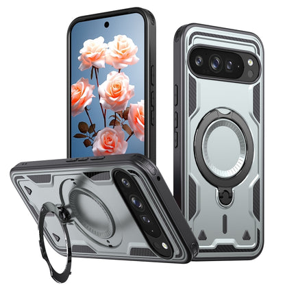 PC Hybrid TPU Armor MagSafe Ring Holder Phone Case, For Google Pixel 9 Pro XL, For Google Pixel 9 / 9 Pro
