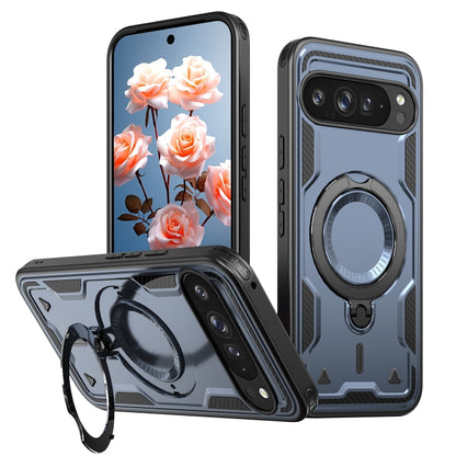PC Hybrid TPU Armor MagSafe Ring Holder Phone Case, For Google Pixel 9 Pro XL, For Google Pixel 9 / 9 Pro