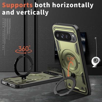 PC Hybrid TPU Armor MagSafe Ring Holder Phone Case, For Google Pixel 9 Pro XL, For Google Pixel 9 / 9 Pro