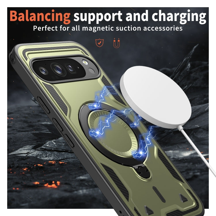 PC Hybrid TPU Armor MagSafe Ring Holder Phone Case, For Google Pixel 9 Pro XL, For Google Pixel 9 / 9 Pro