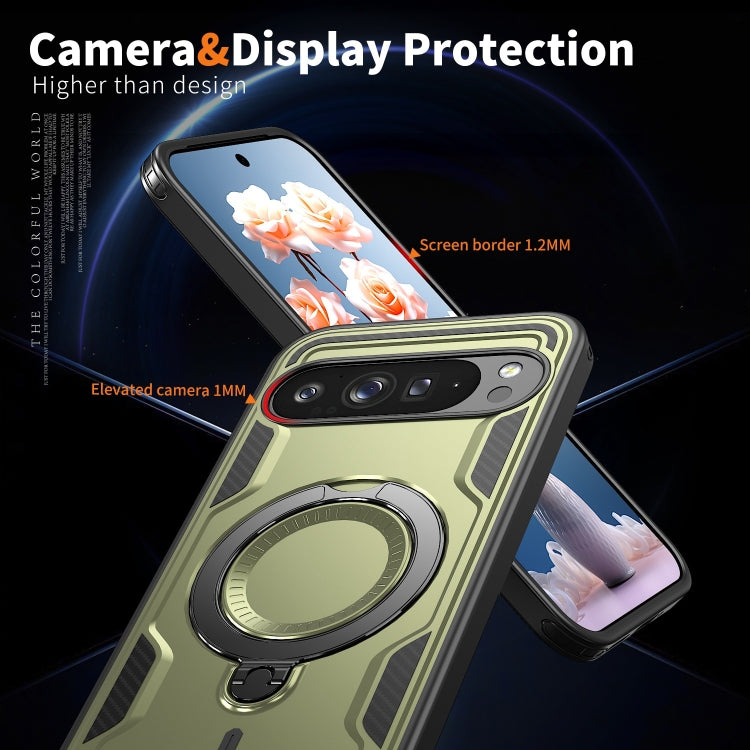 PC Hybrid TPU Armor MagSafe Ring Holder Phone Case, For Google Pixel 9 Pro XL, For Google Pixel 9 / 9 Pro