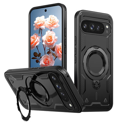 PC Hybrid TPU Armor MagSafe Ring Holder Phone Case, For Google Pixel 9 Pro XL, For Google Pixel 9 / 9 Pro