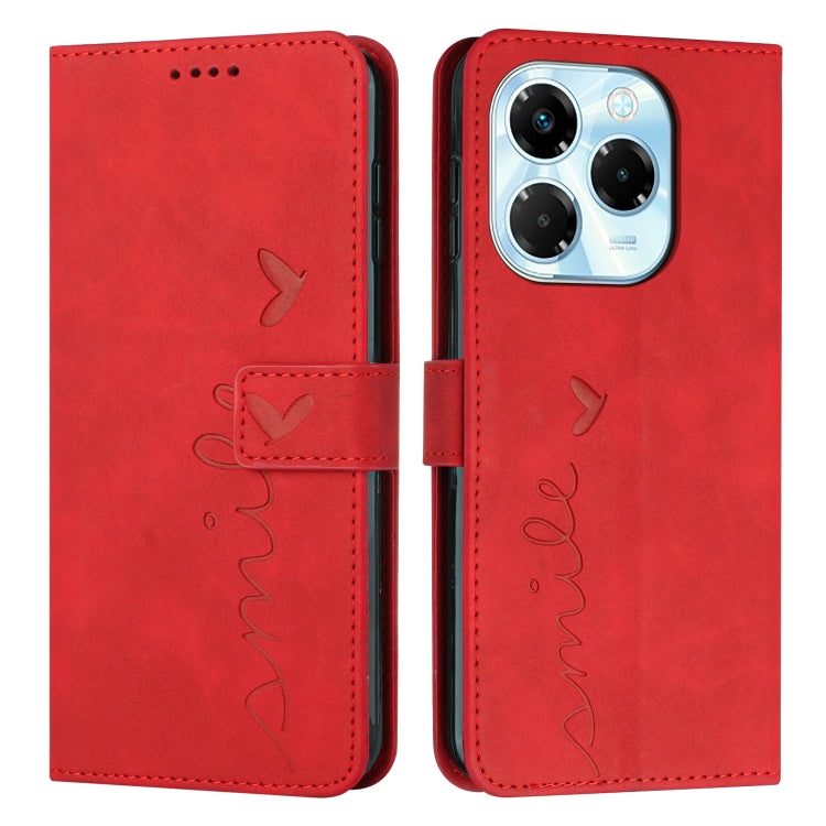 Skin Feel Heart Embossed Leather Phone Case