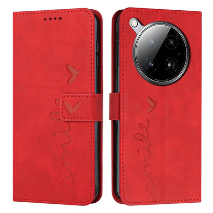 Skin Feel Heart Embossed Leather Phone Case