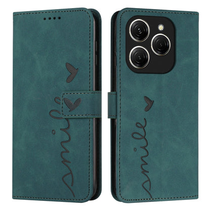 Skin Feel Heart Embossed Leather Phone Case, For Tecno Spark Go 1, For Tecno Spark 30C, For Tecno Spark 20 Pro 5G