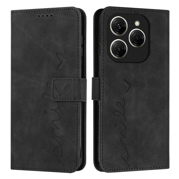 Skin Feel Heart Embossed Leather Phone Case, For Tecno Spark Go 1, For Tecno Spark 30C, For Tecno Spark 20 Pro 5G