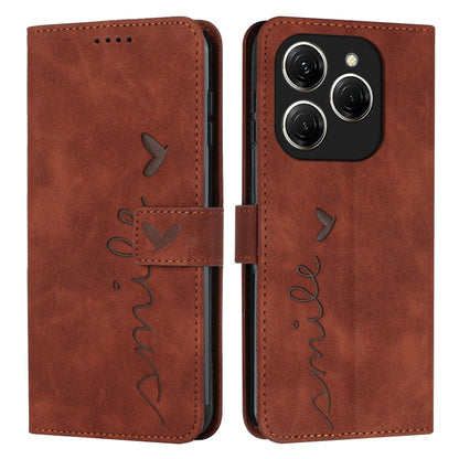 Skin Feel Heart Embossed Leather Phone Case, For Tecno Spark Go 1, For Tecno Spark 30C, For Tecno Spark 20 Pro 5G