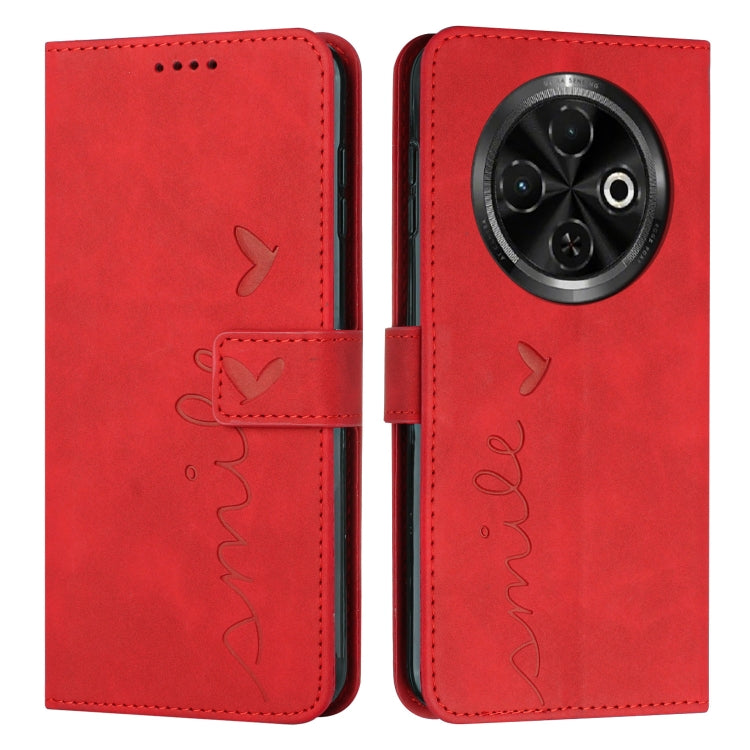 Skin Feel Heart Embossed Leather Phone Case