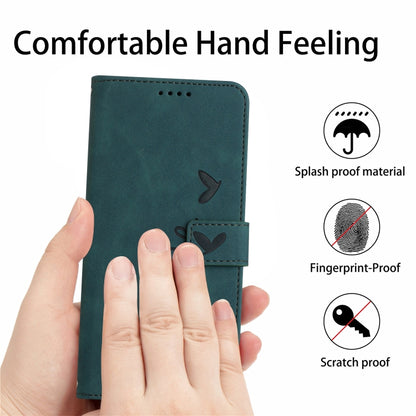 Skin Feel Heart Embossed Leather Phone Case, For Tecno Spark Go 1, For Tecno Spark 30C, For Tecno Spark 20 Pro 5G