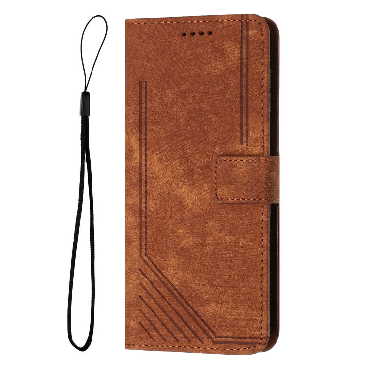 Skin Feel Stripe Pattern Leather Phone Case